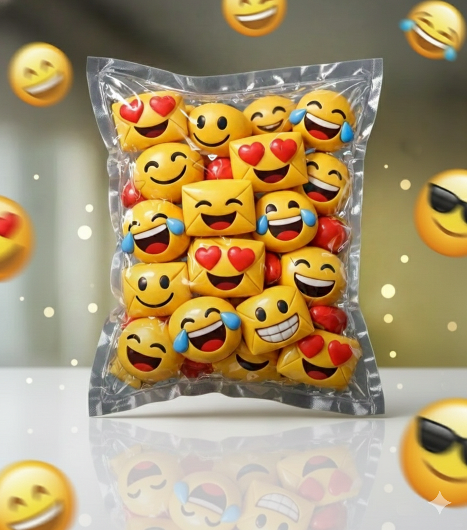 Vacuum-Sealed Bag of 3D Email Icons