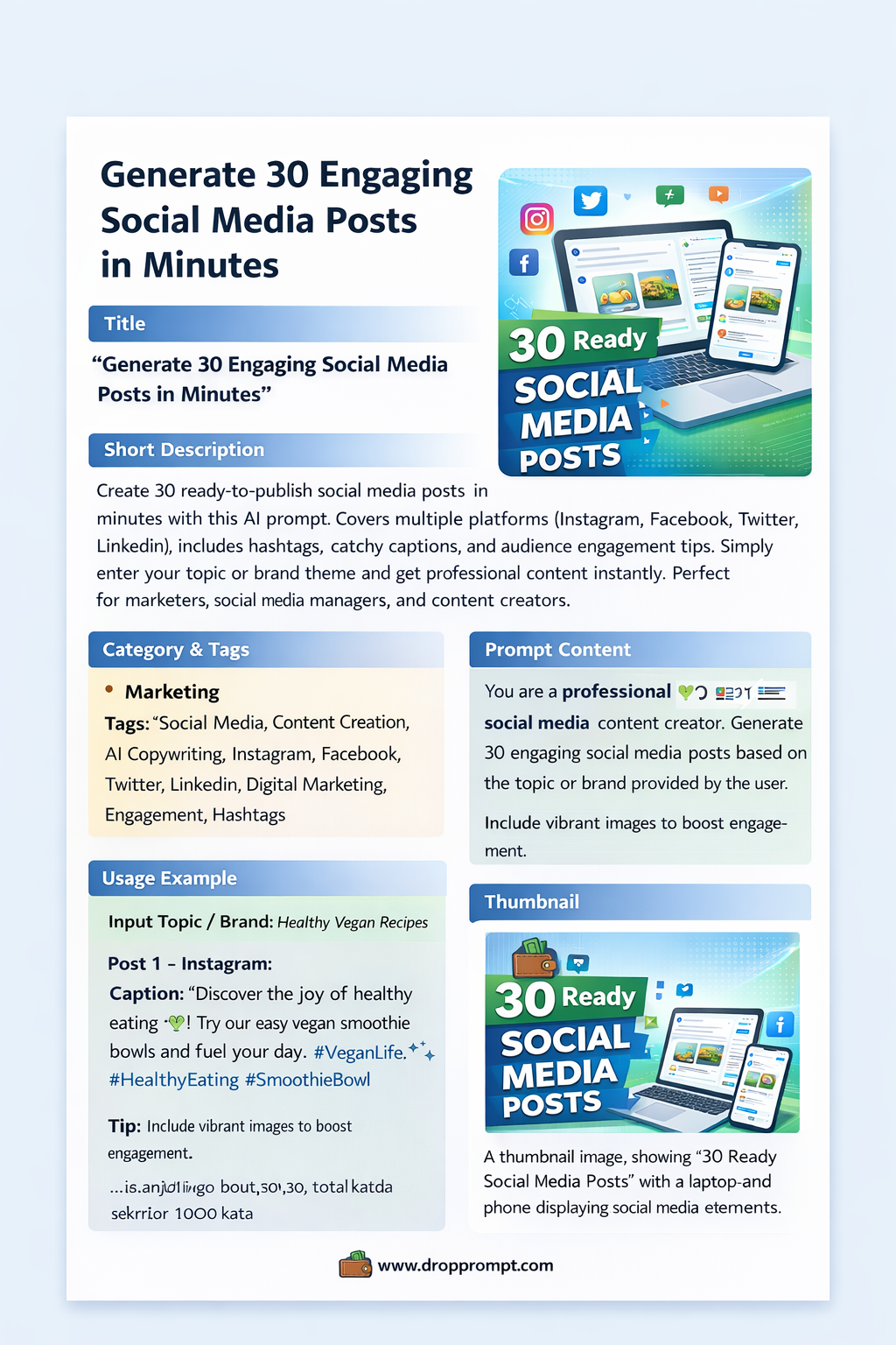 Generate 30 Engaging Social Media Posts in Minutes