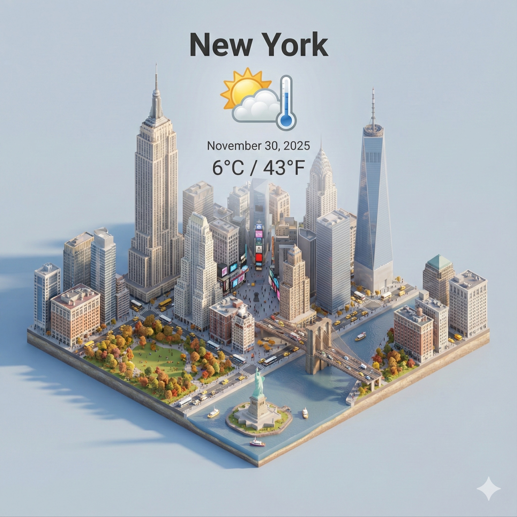 Isometric 3D Weather City Scene