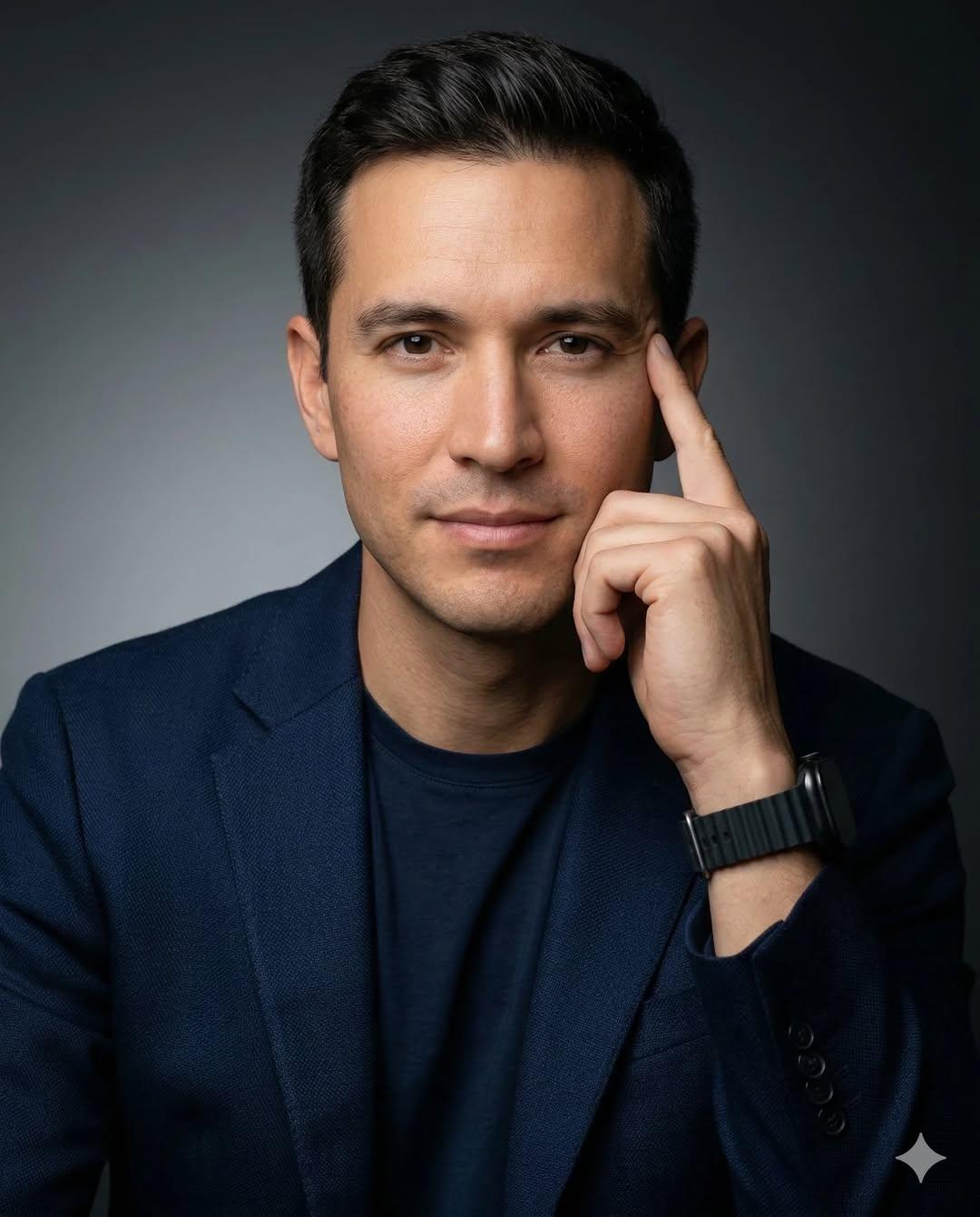 Cinematic Thinking Pose Studio Portrait