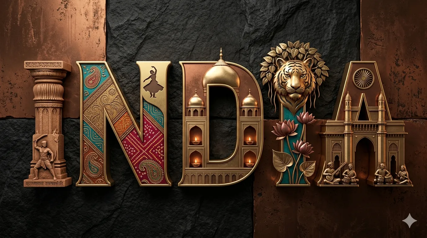 3D Metal Typography – Cultural Country Lettering