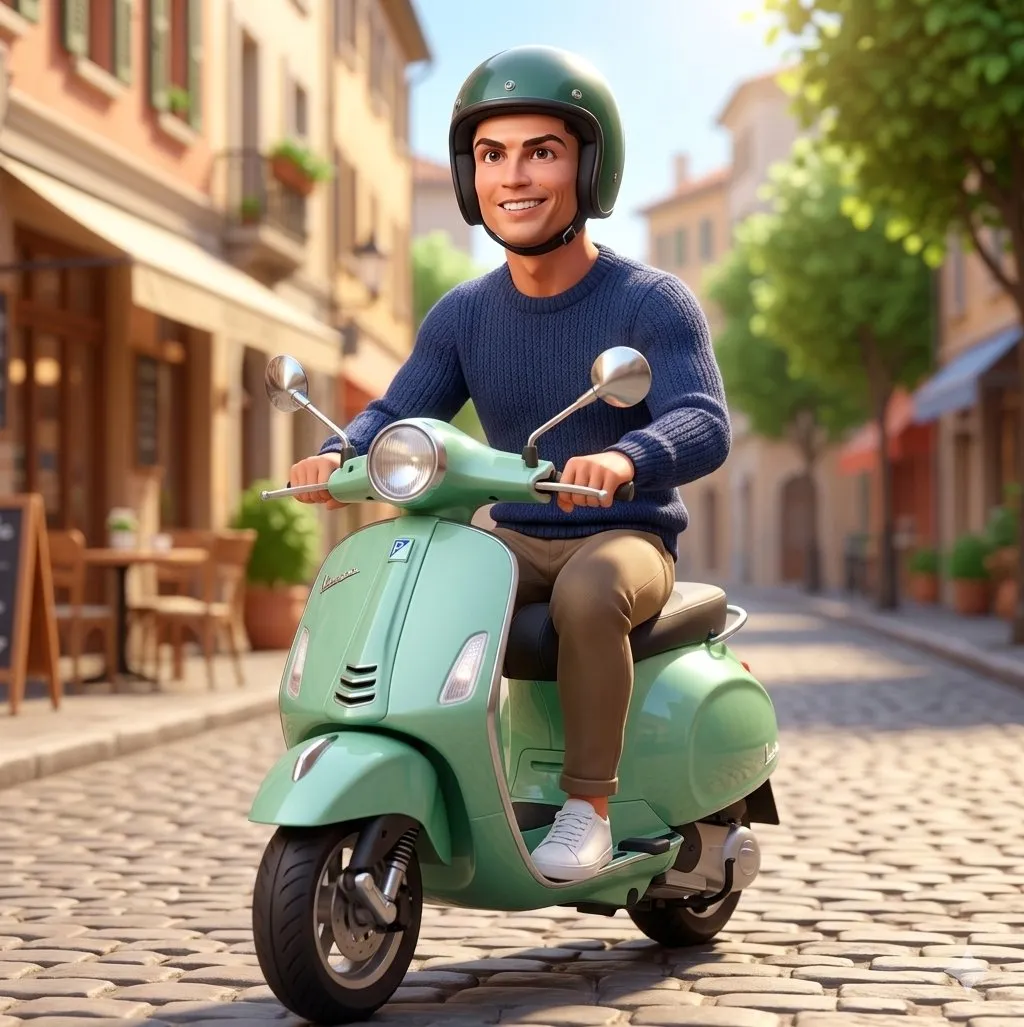 3D Animated Character – Scooter Ride (Pixar‑Style)