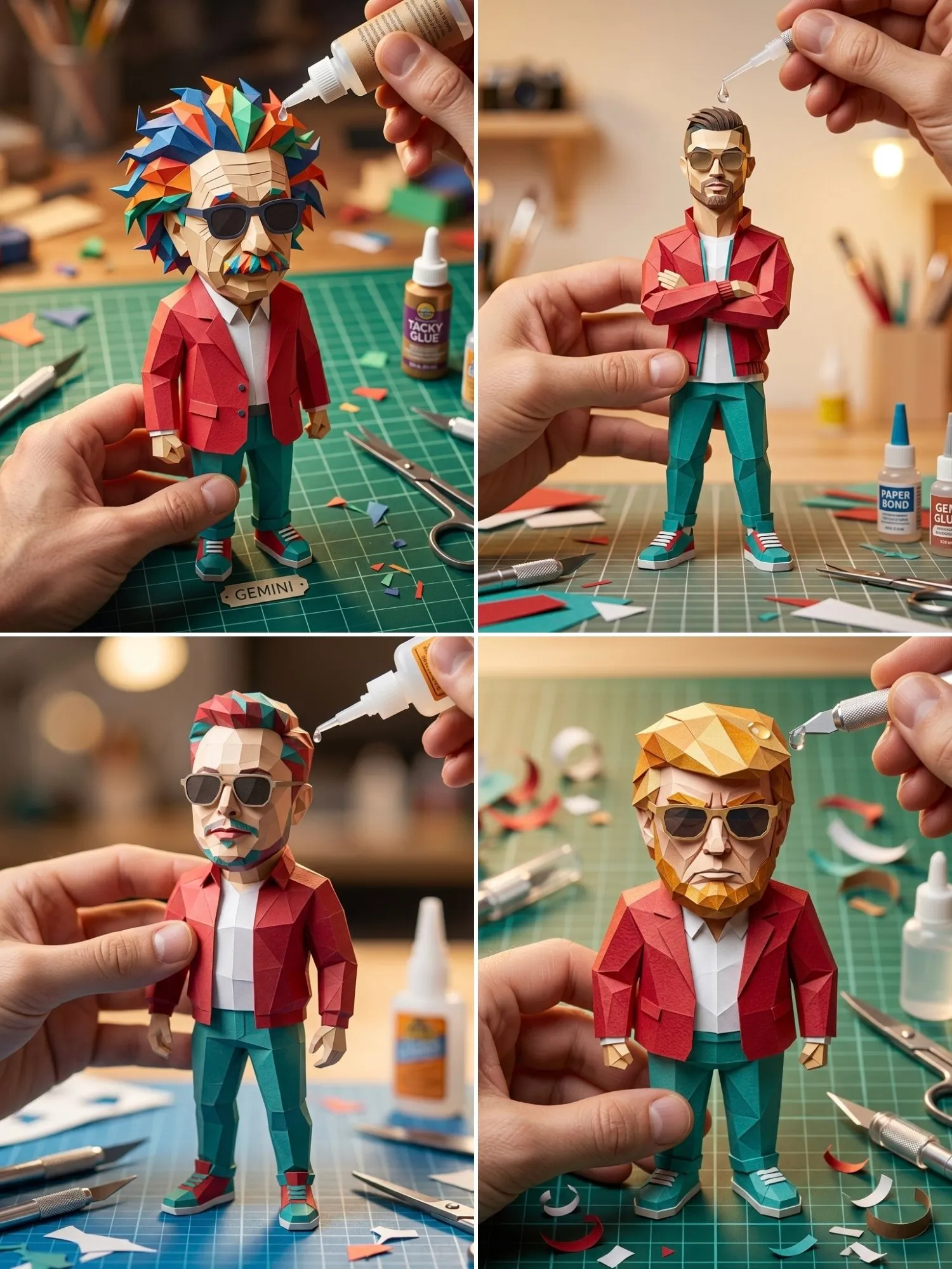 3D Paper Craft Figurine – Origami Style Portrait