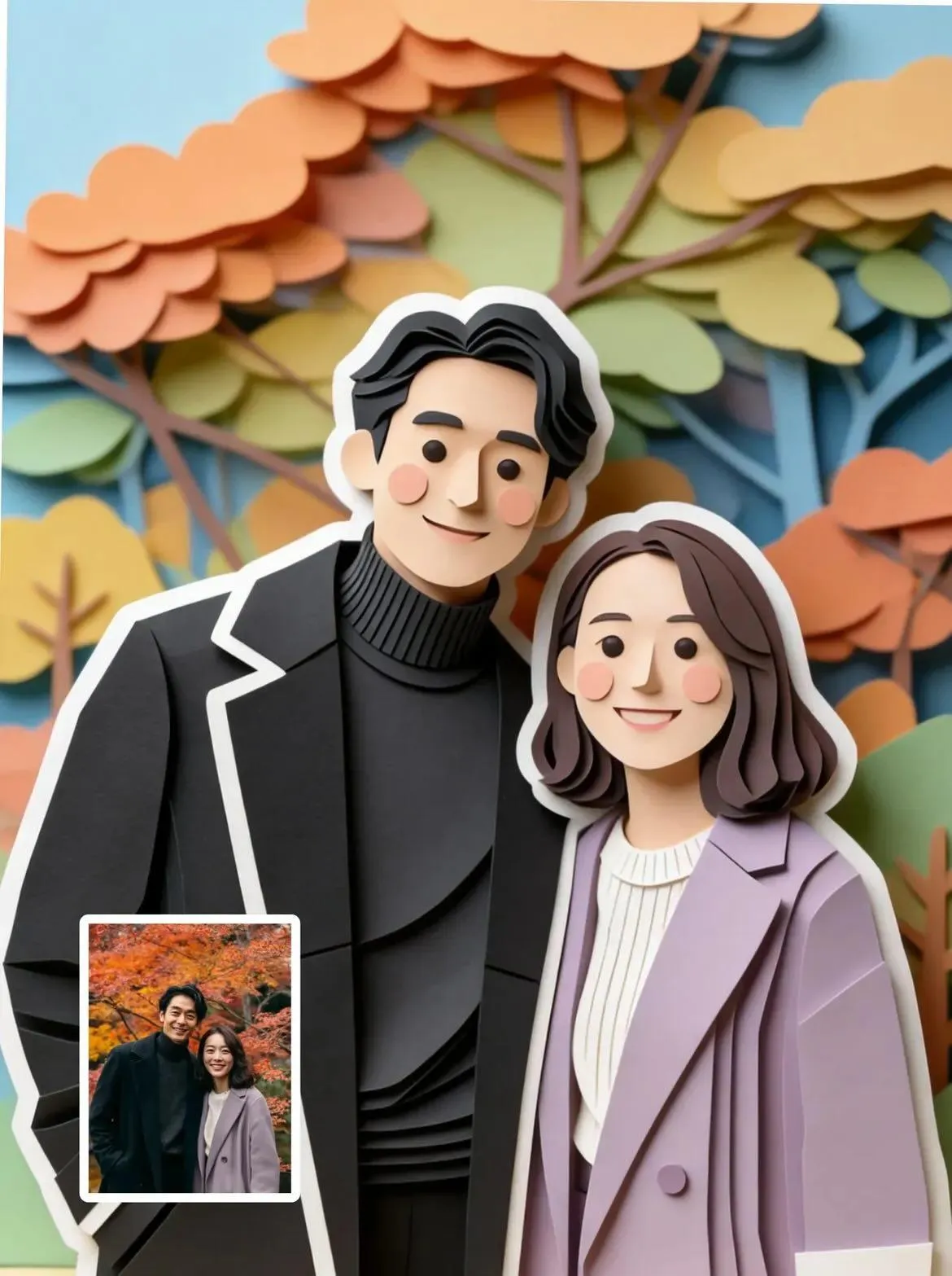 Paper‑Cut Layered Portrait – Handcrafted Diorama Style