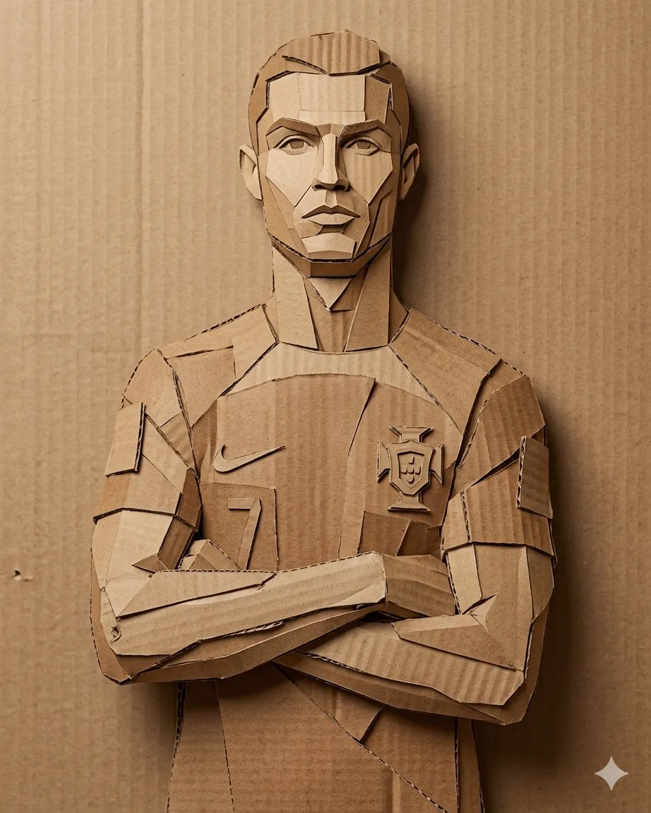 Cubist Cardboard Relief – Abstract Human Form