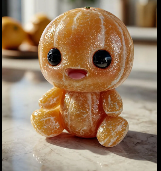 Kawaii Fruit Baby – Ultra‑Realistic Macro Portrait