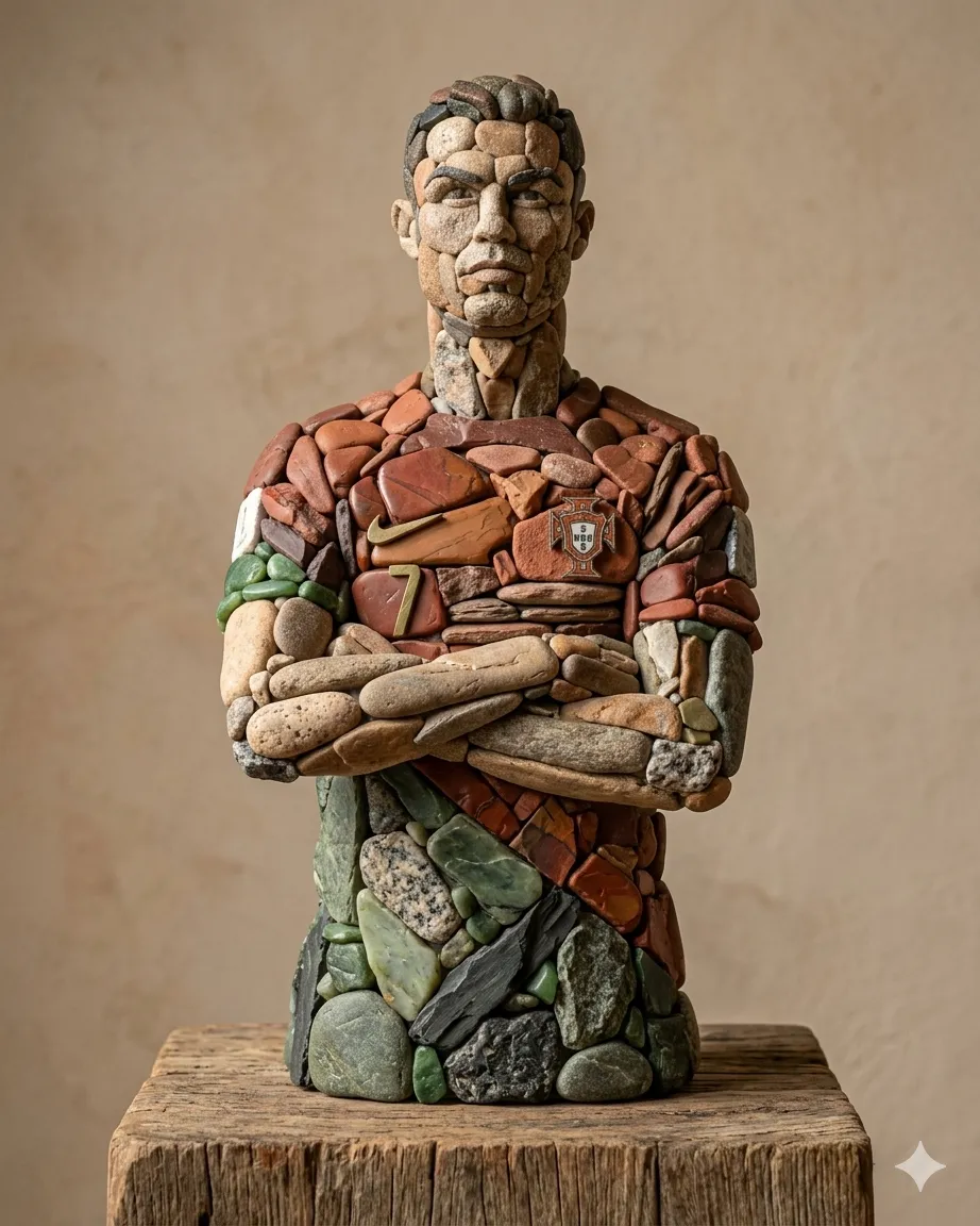 Stone Assemblage Figurine – Handcrafted Rock Sculpture