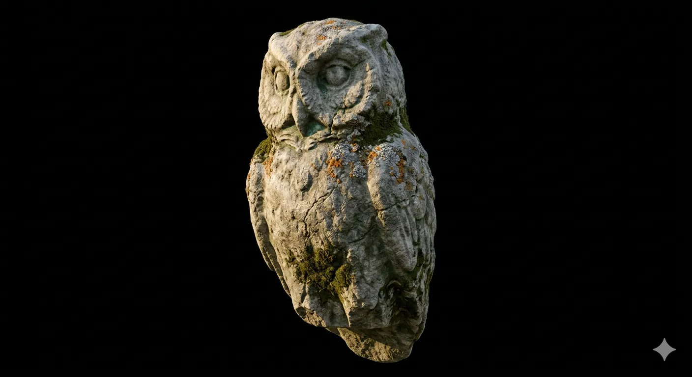 Floating Stone Sculpture – Weathered Limestone CGI