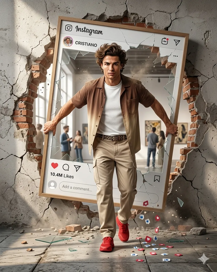Breaking Out of Instagram – Hyper‑Realistic Scene