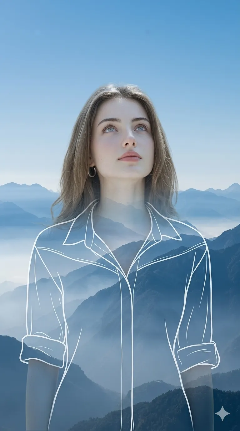 Double Exposure – Mountain Landscape Inside Silhouette