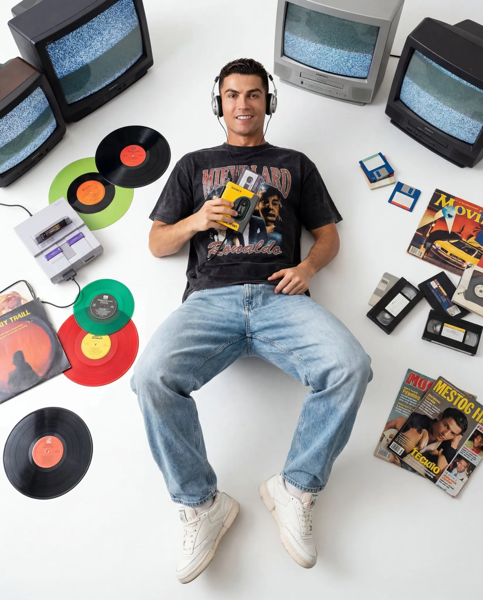 Top-Down 90s Nostalgia – Cassette & Vintage Electronics